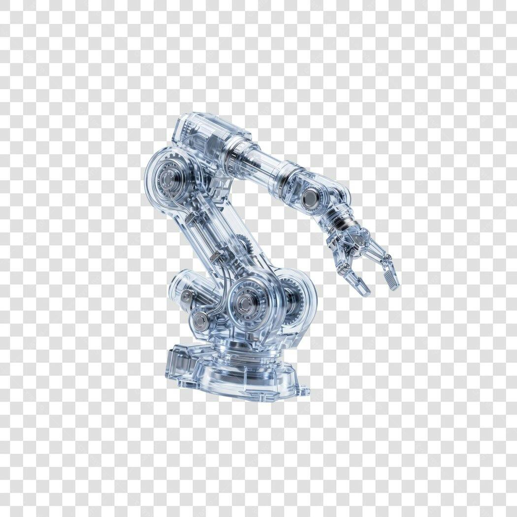 Elemento 3D Braço Robótico Transparente PNG Fundo Transparente