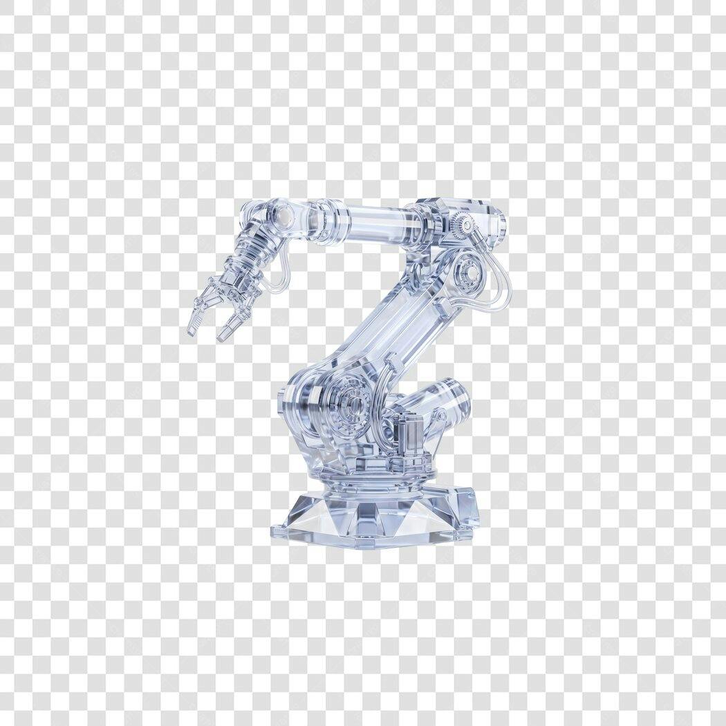 Elemento 3D Braço Robótico Transparente Tecnologia PNG Fundo Transparente