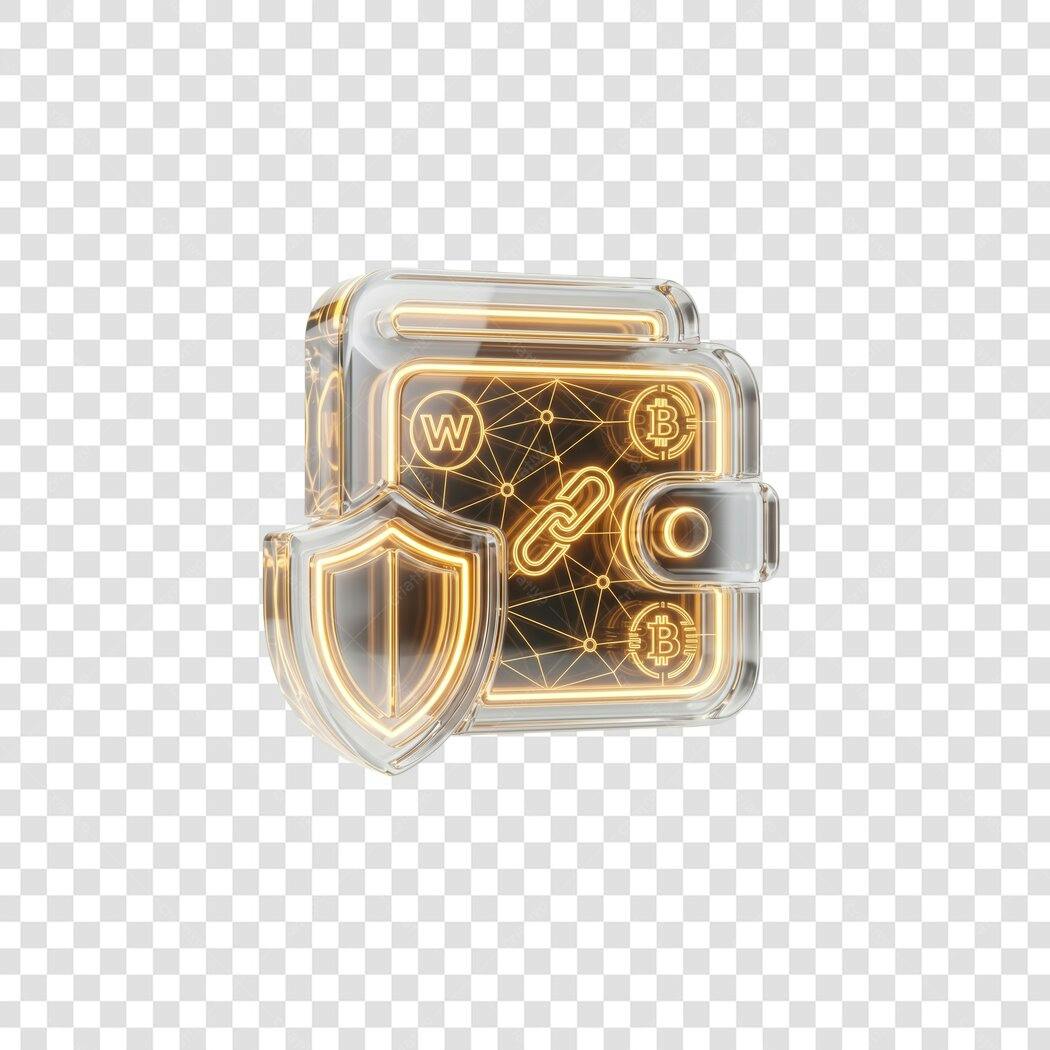 Elemento 3D Carteira Digital Criptomoedas Segurança PNG Fundo Transparente
