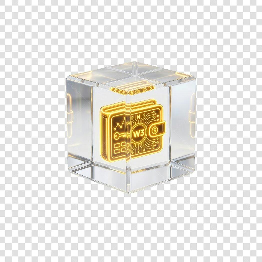 Elemento 3D Carteira Digital Web3 Criptomoedas PNG Fundo Transparente
