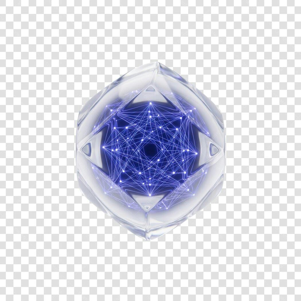 Elemento 3D Cubo Cristal Abstrato Tecnologia PNG Fundo Transparente