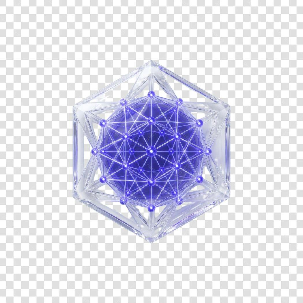 Elemento 3D Geométrico Abstrato Roxo PNG Fundo Transparente