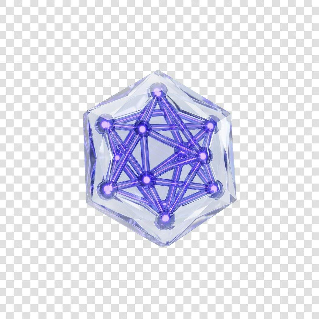 Elemento 3D Geométrico Abstrato Roxo PNG Fundo Transparente