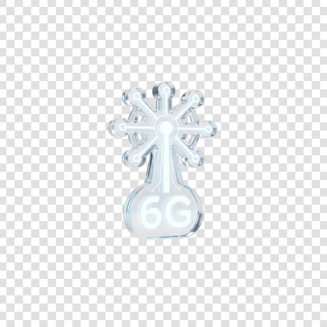 Elemento 3D Ícone 6G Tecnologia Transparente PNG Fundo Transparente