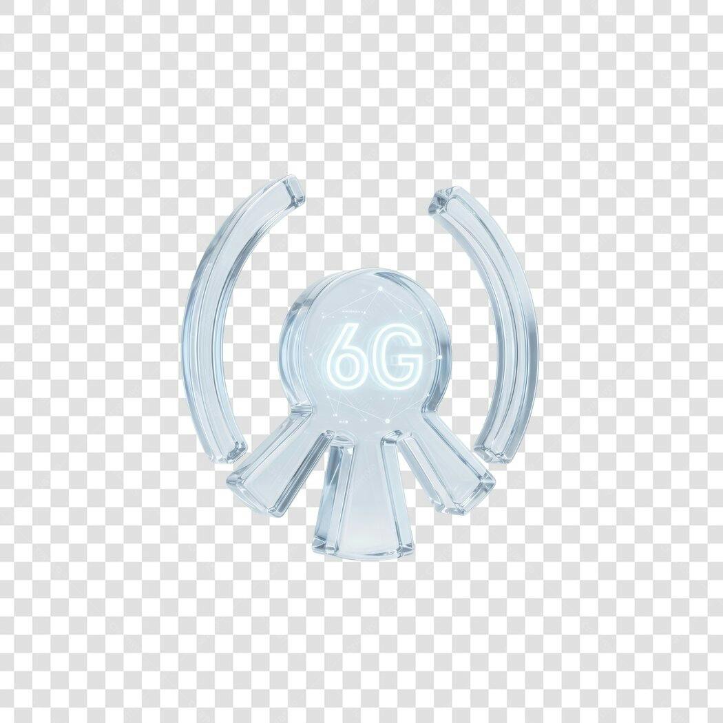 Elemento 3D Ícone 6G Tecnologia Transparente PNG Fundo Transparente