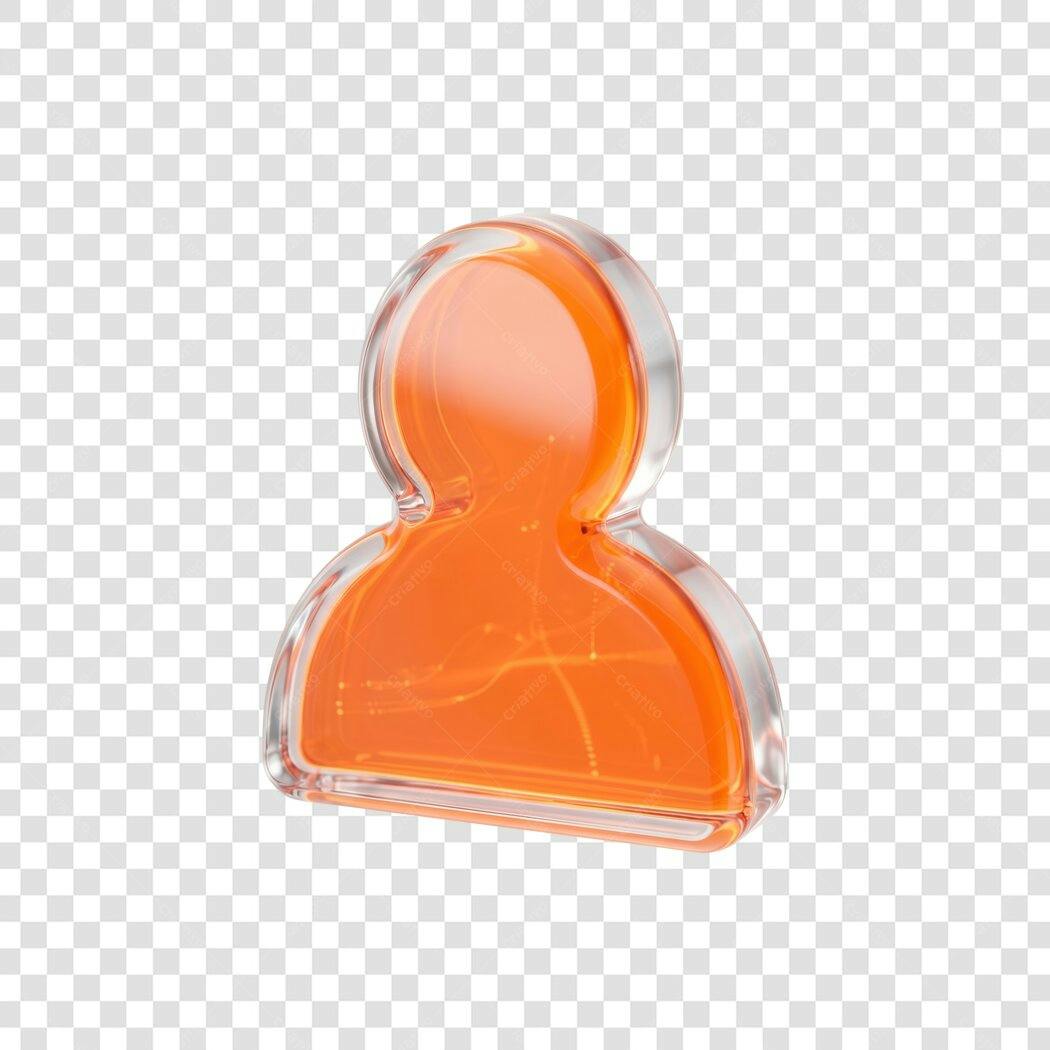 Elemento 3D Ícone Usuário Laranja Transparente PNG Sem Fundo