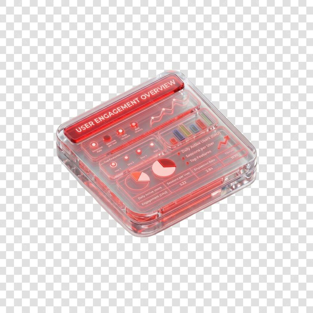 Elemento 3D Painel Dados Vermelho Transparente PNG Fundo Transparente
