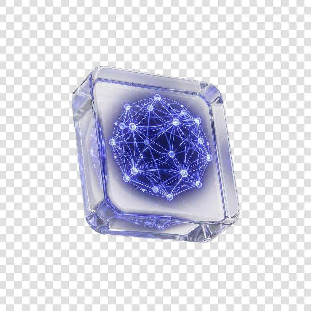 Elemento 3D Rede Neural Inteligência Artificial PNG Fundo Transparente