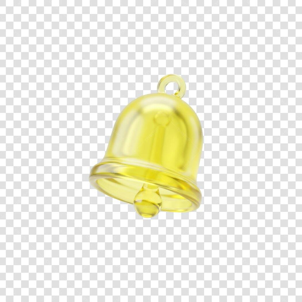 Elemento 3D Sino Dourado Notificação PNG Fundo Transparente