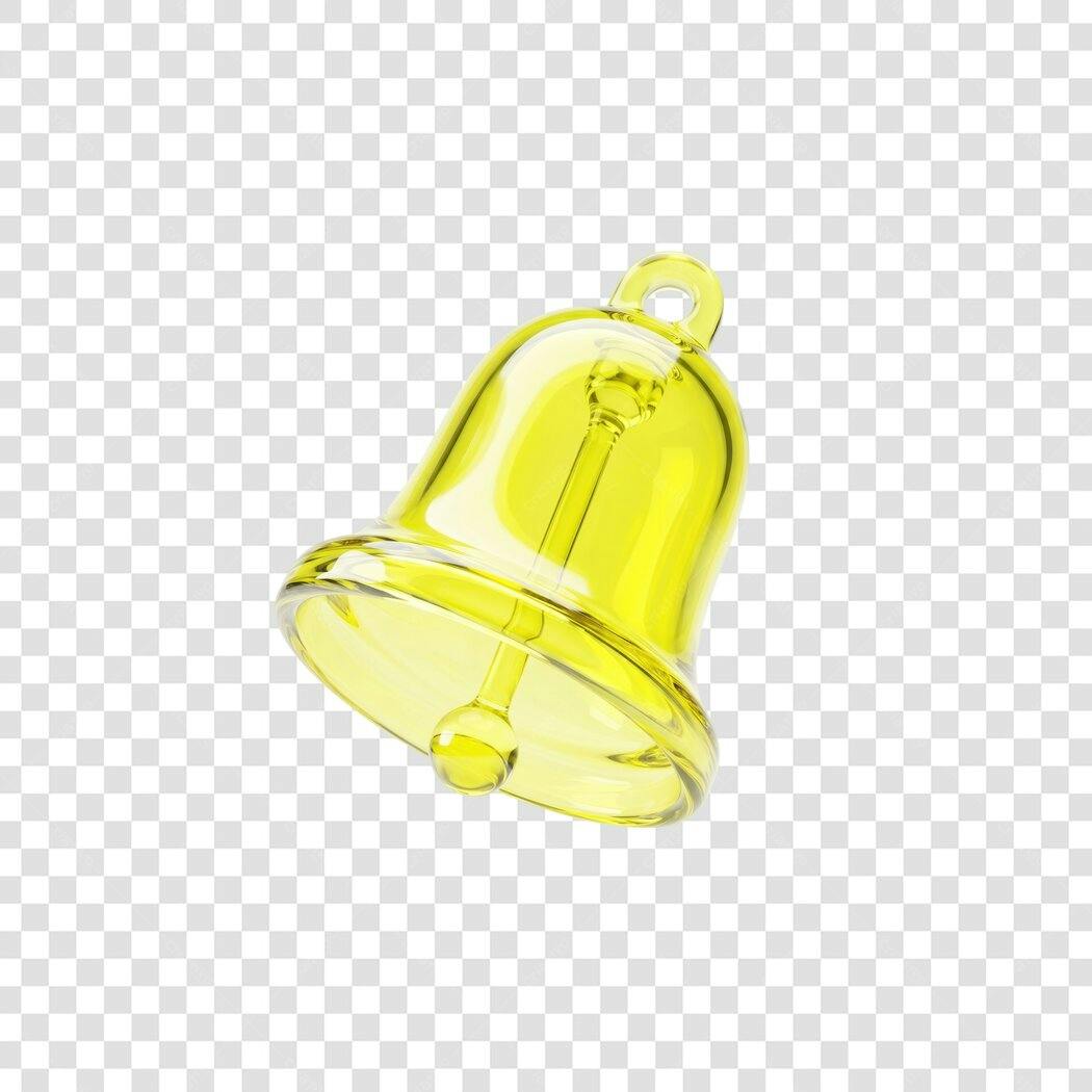 Elemento 3D Sino Dourado Transparente PNG Fundo Transparente
