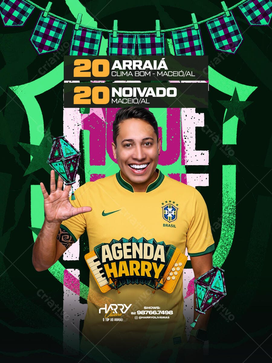 Flyer Arraiá Festa Junina São João PSD Editável