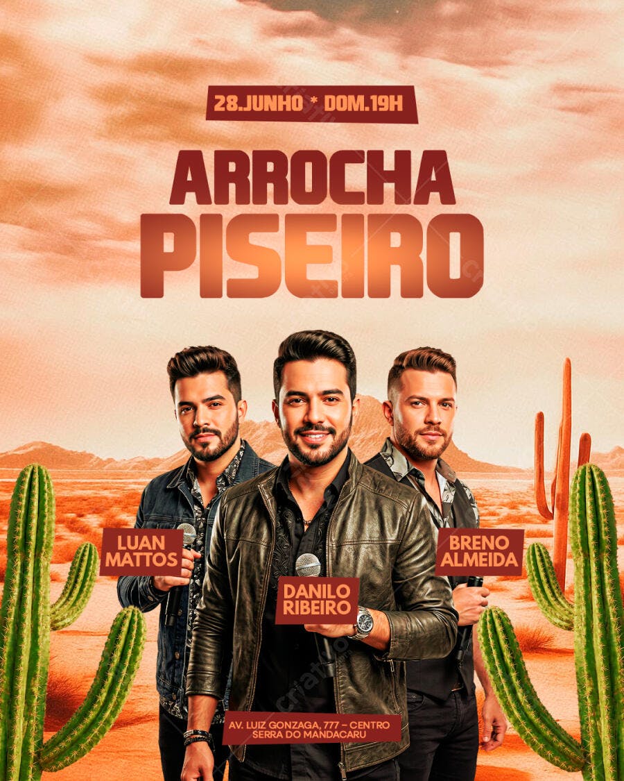 Flyer Arrocha Piseiro Junho Evento Musical PSD Editável