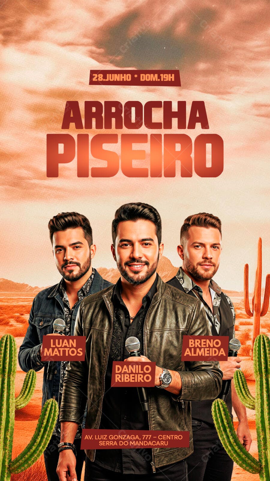 Flyer Arrocha Piseiro Show Junho PSD Editável