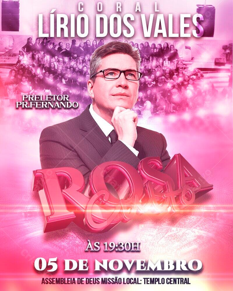 Flyer Congresso Coral Igreja Evangélica PSD Editável