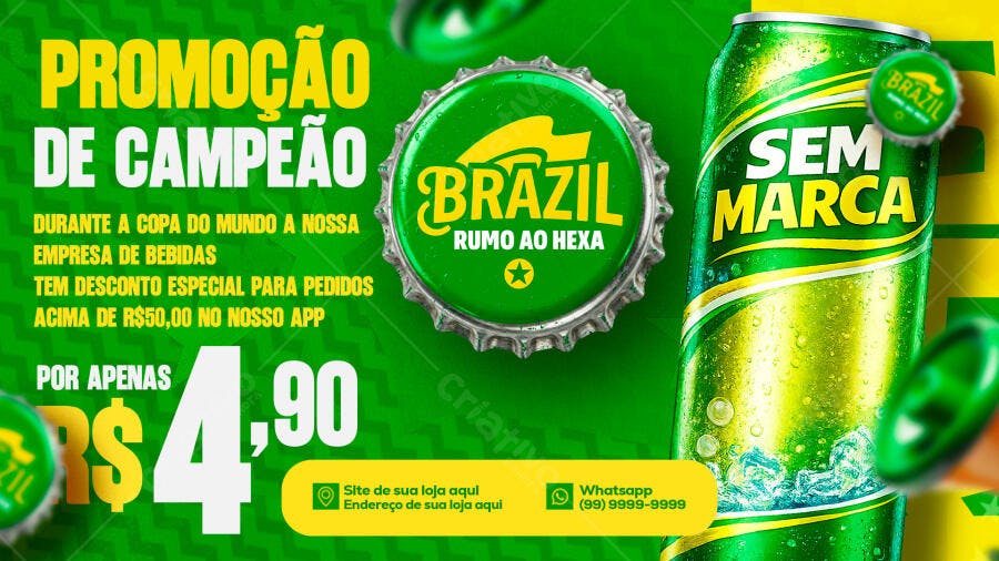 Flyer Copa do Mundo Promoção Bebidas PSD Editável