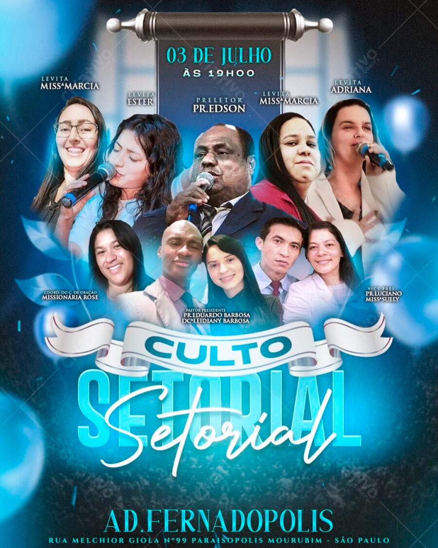 Flyer Culto Setorial Igreja Evangélica PSD Editável