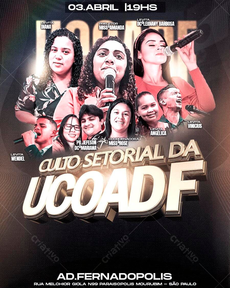 Flyer Culto Setorial Igreja Evangélica PSD Editável