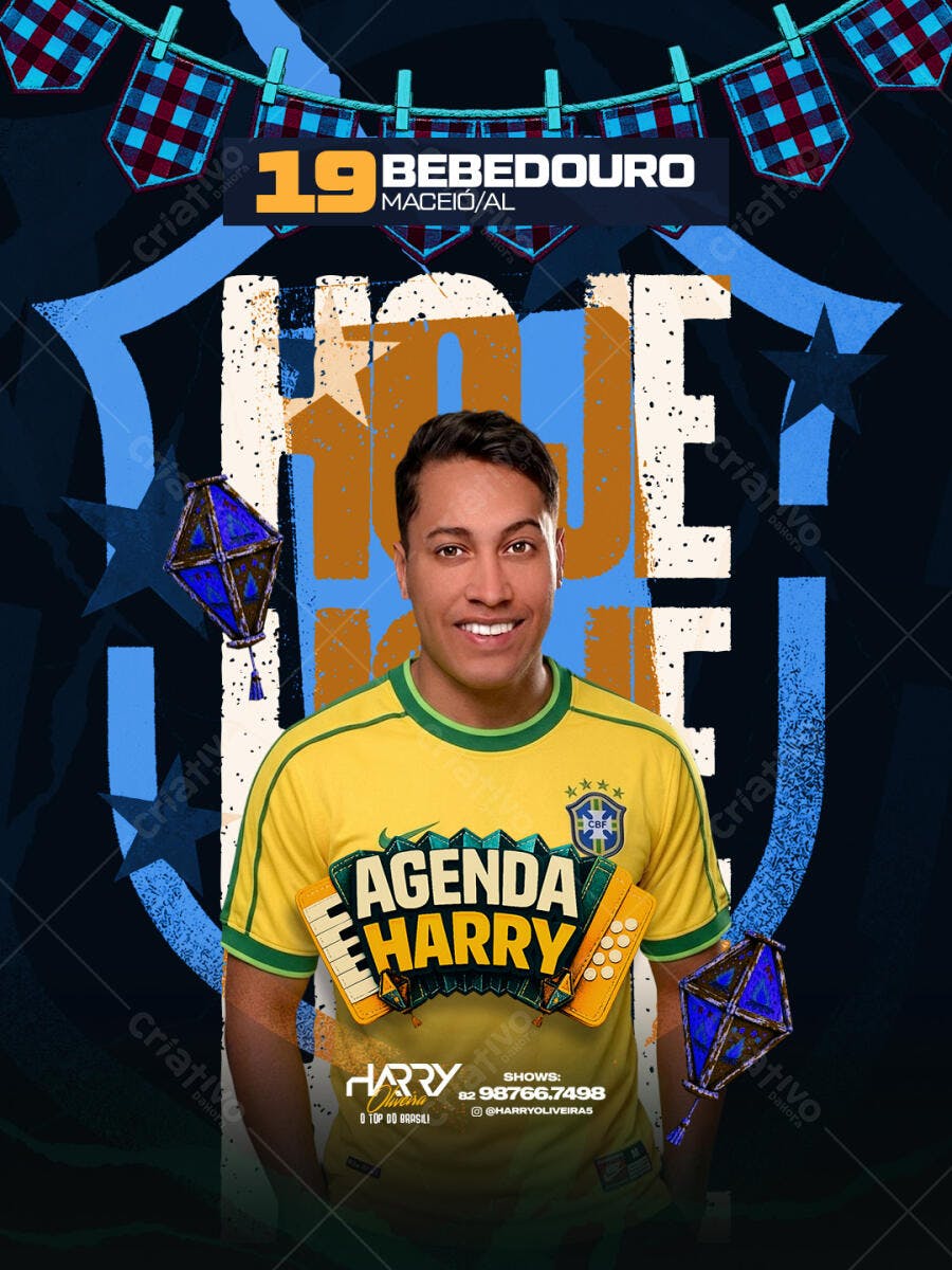 Flyer Festa Junina São João Agenda Harry PSD Editável