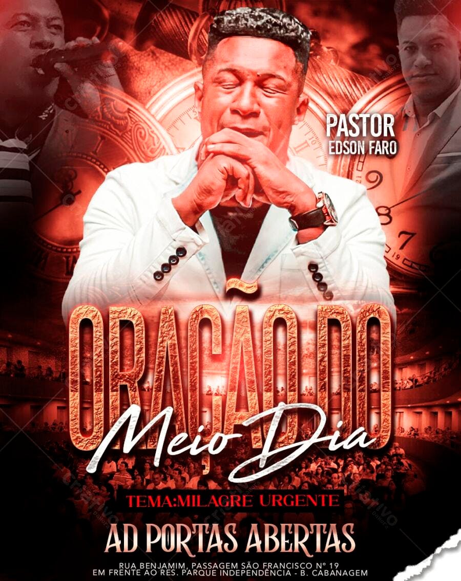 Flyer Oração do Meio Dia Igreja Evangélica PSD Editável