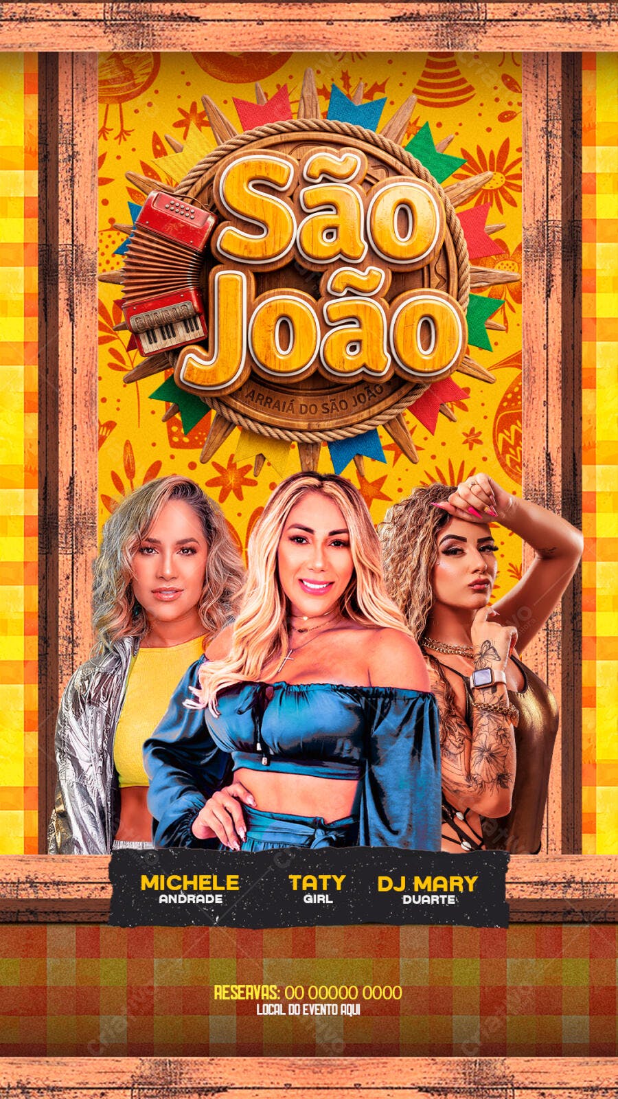 Flyer São João Festa Junina Arraial PSD Editável