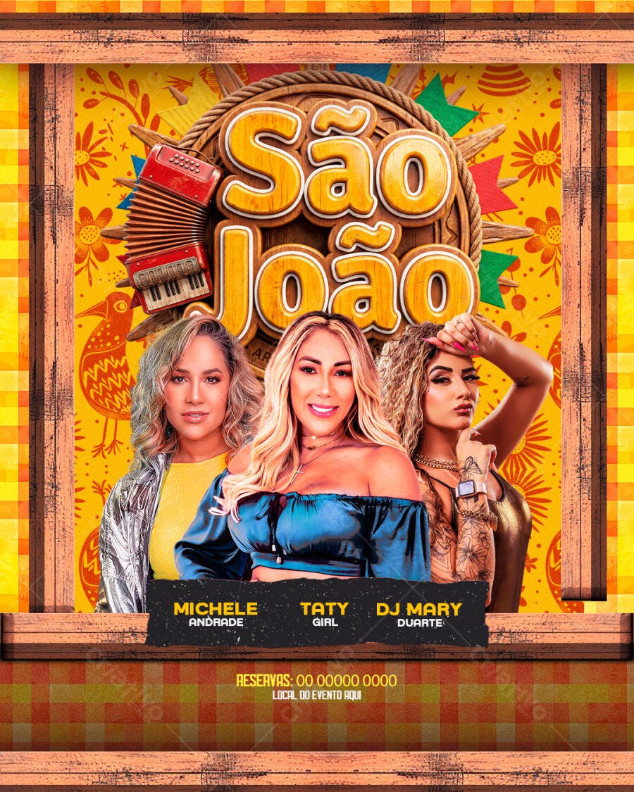 Flyer São João Festa Junina Arraial PSD Editável