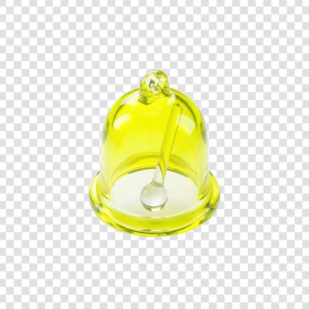 Foto Recortada Sino de Vidro Amarelo Transparente PNG Fundo Transparente