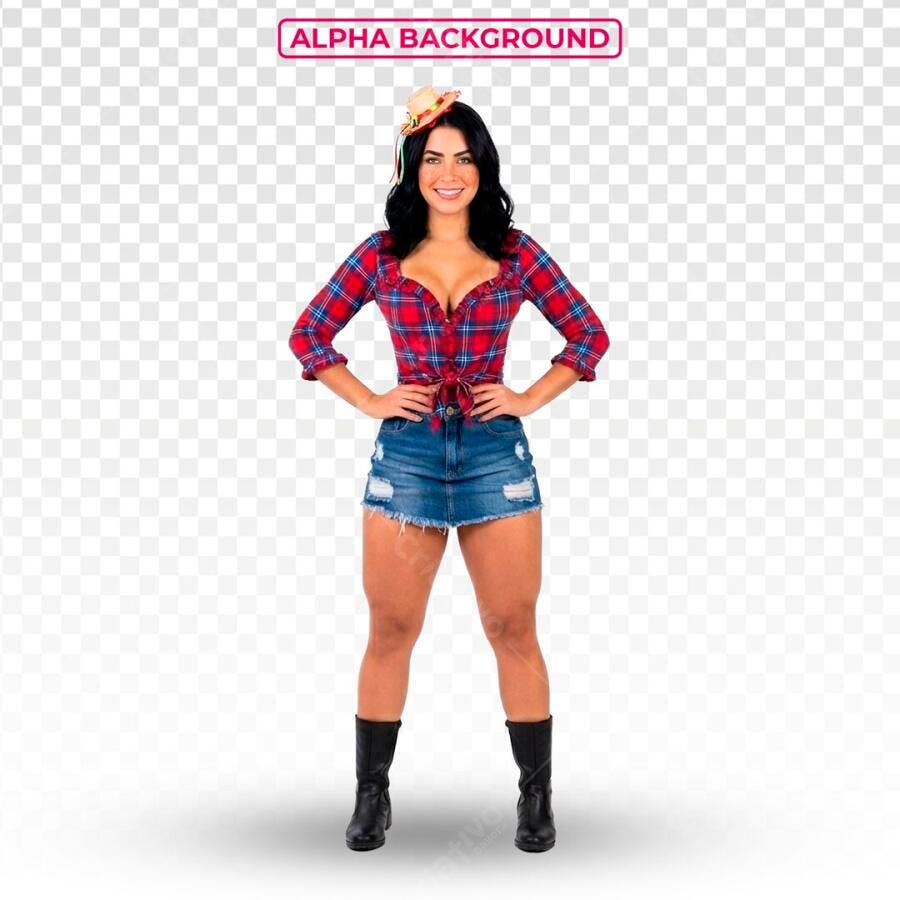 Foto Recorte Linda Mulher Festa Junina São João PSD Editável