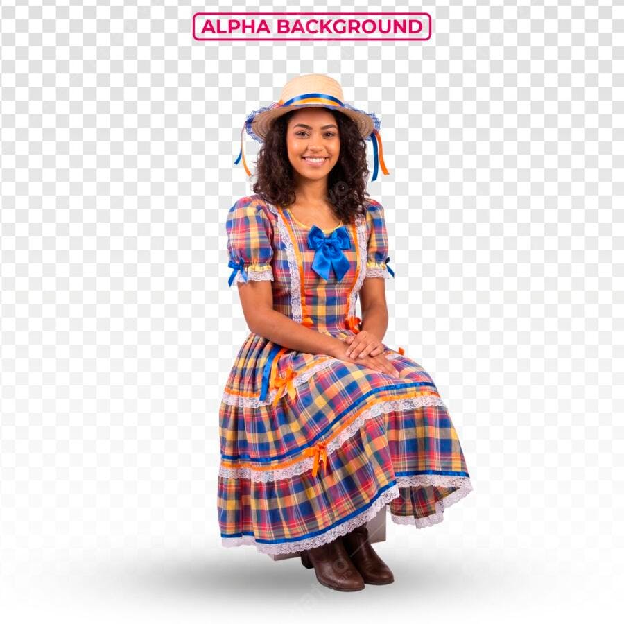 Modelo Pessoa Festa Roupa Junina São João PSD Editável