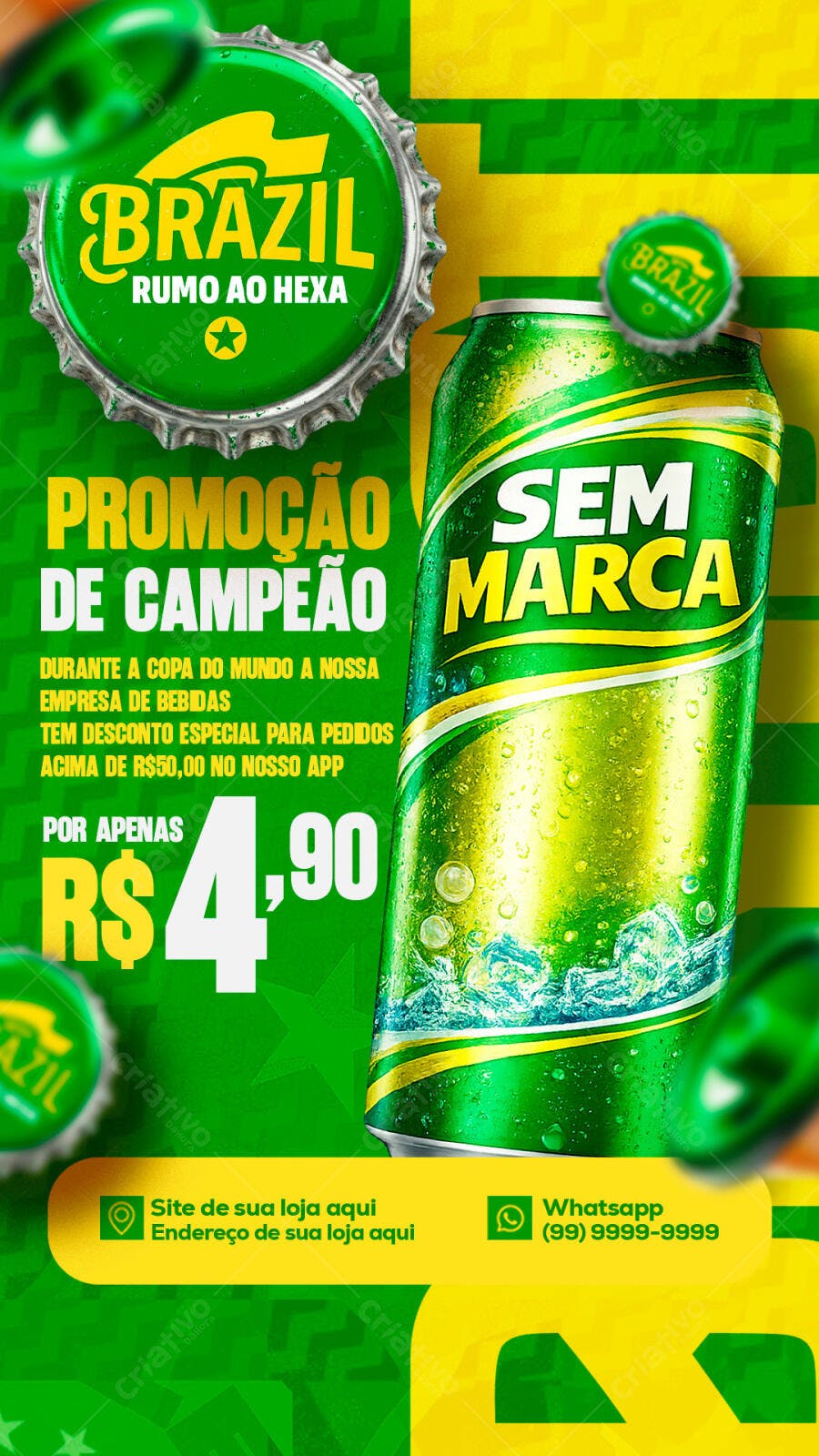 Post Copa do Mundo Bebidas Promoção PSD Editável