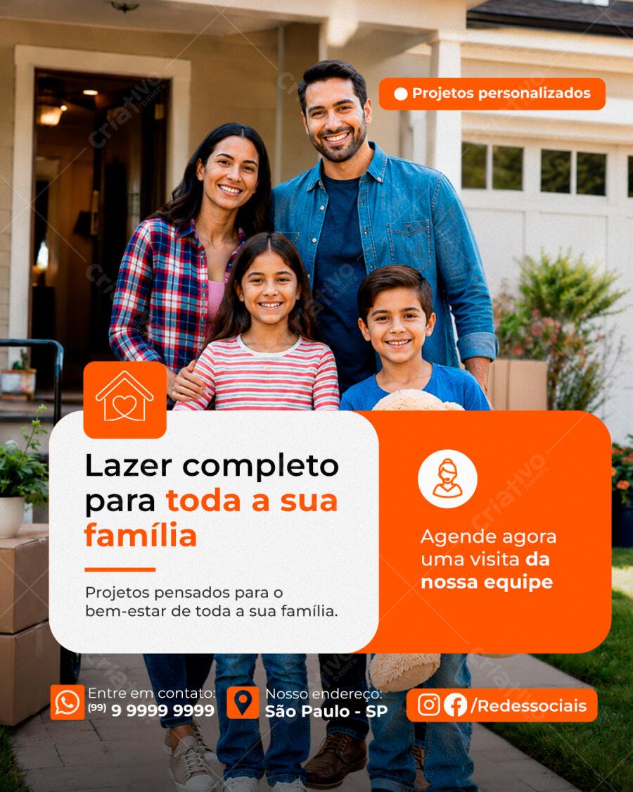 Post Imobiliária Família Lazer Completo PSD Editável