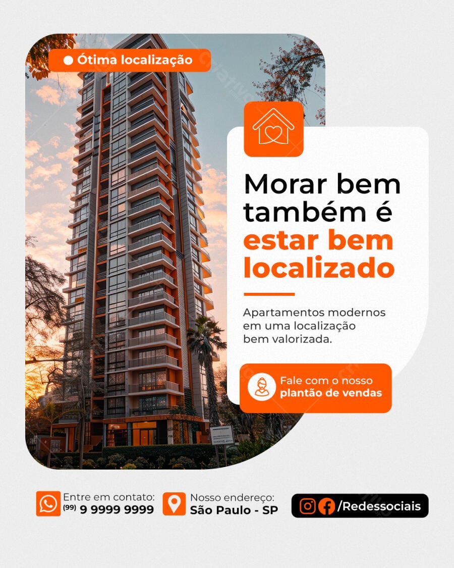 Post Instagram Imobiliária Apartamento Venda PSD Editável