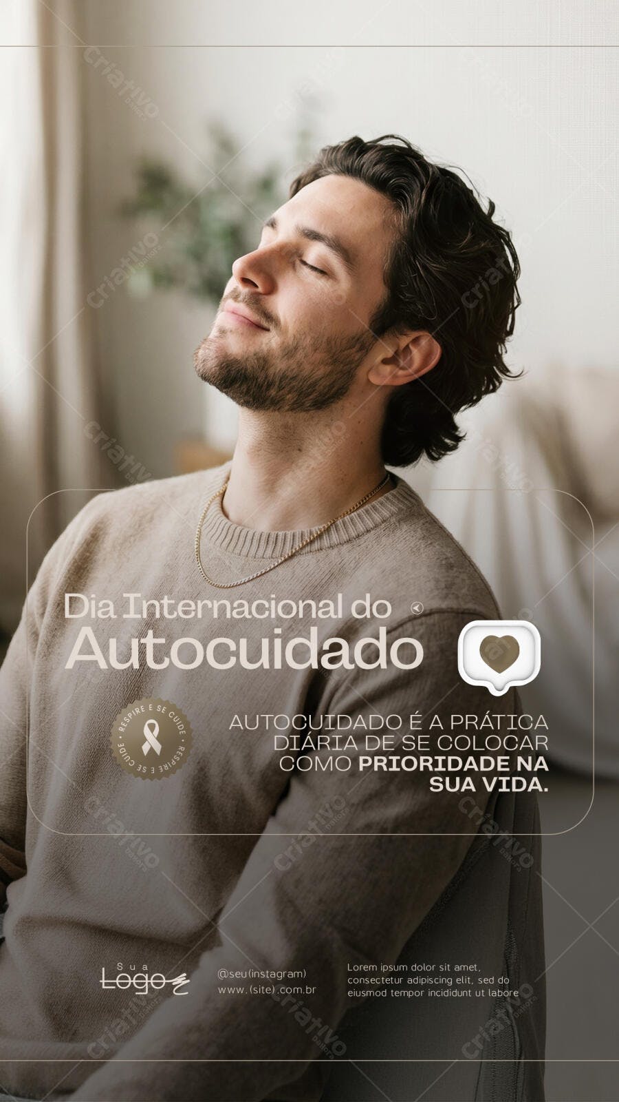Story Dia Internacional do Autocuidado PSD Editável
