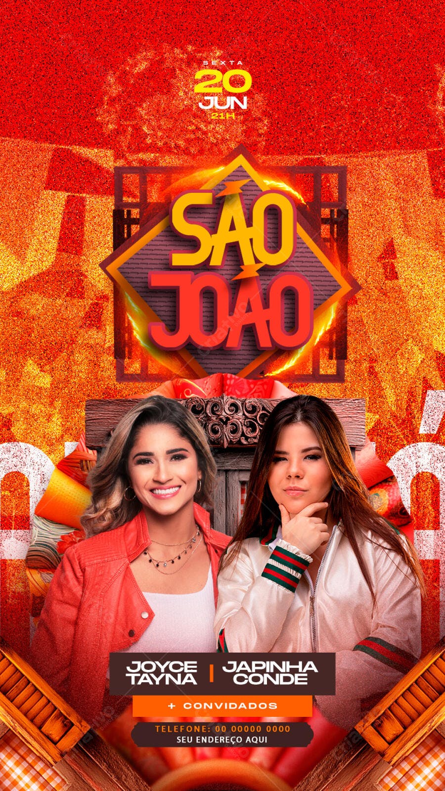 Story São João Festa Junina Arraial PSD Editável