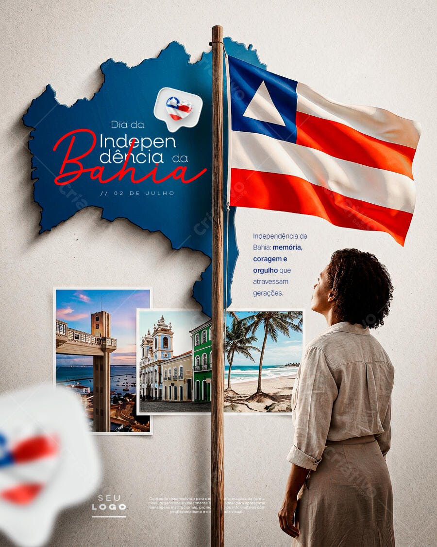 Post Instagram Dia da Independência da Bahia 02 de Julho PSD Editável