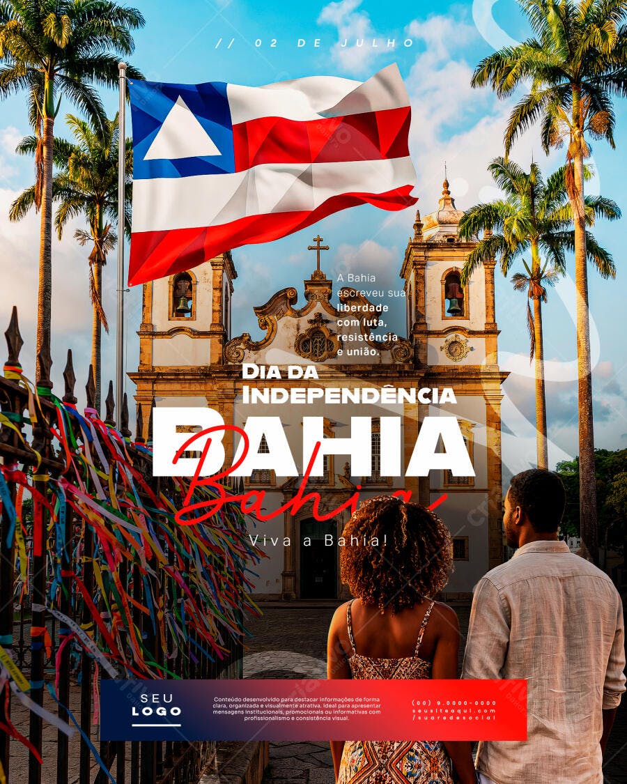 Post Instagram Dia da Independência da Bahia 2 de Julho PSD Editável