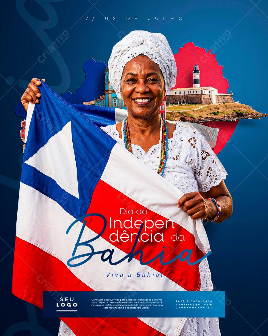 Post Instagram Dia da Independência da Bahia 2 de Julho PSD Editável