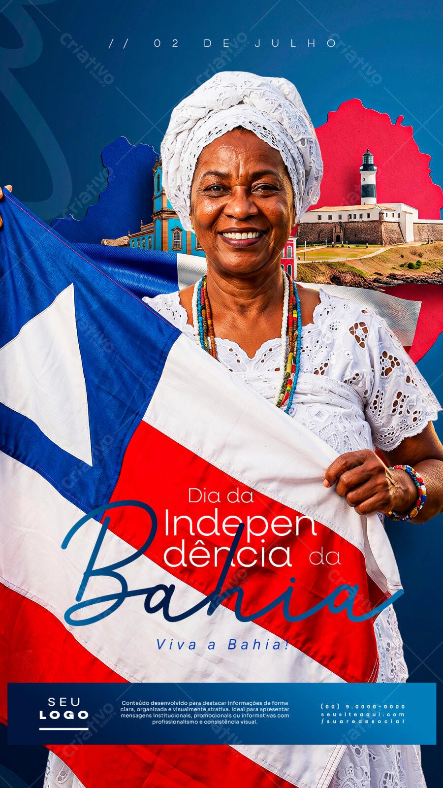 Post Instagram Dia da Independência da Bahia 2 de Julho PSD Editável