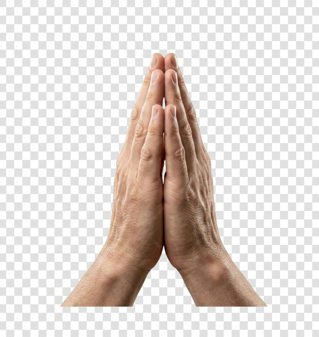 Foto Recortada Mãos Rezando Oração PNG Fundo Transparente