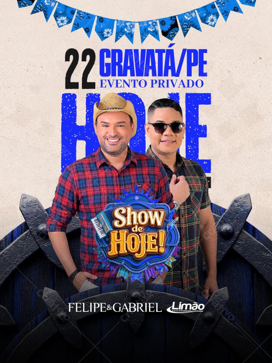 Flyer Festa Junina Gravatá PE Show de Hoje PSD Editável