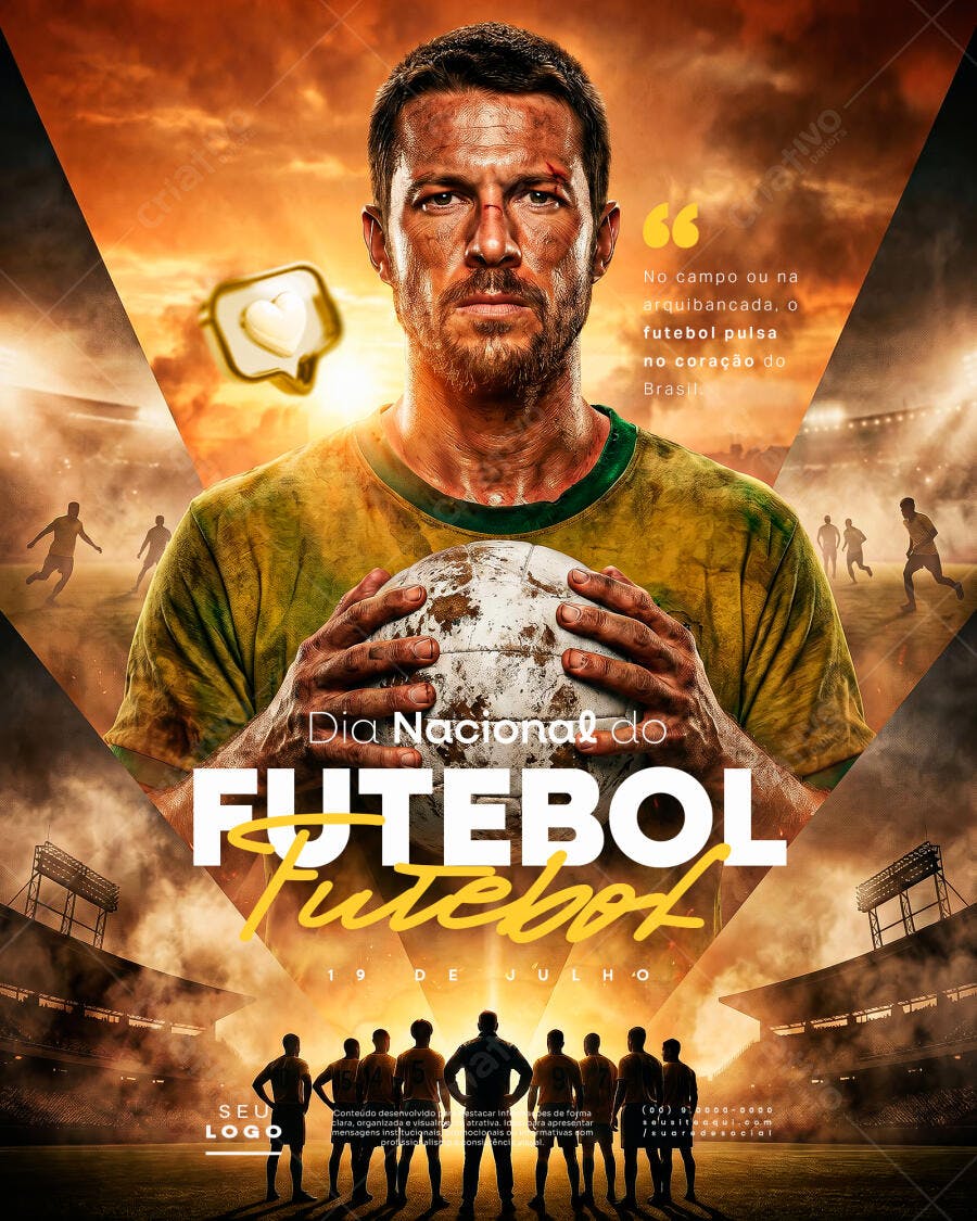Post Dia Nacional do Futebol 19 de Julho PSD Editável