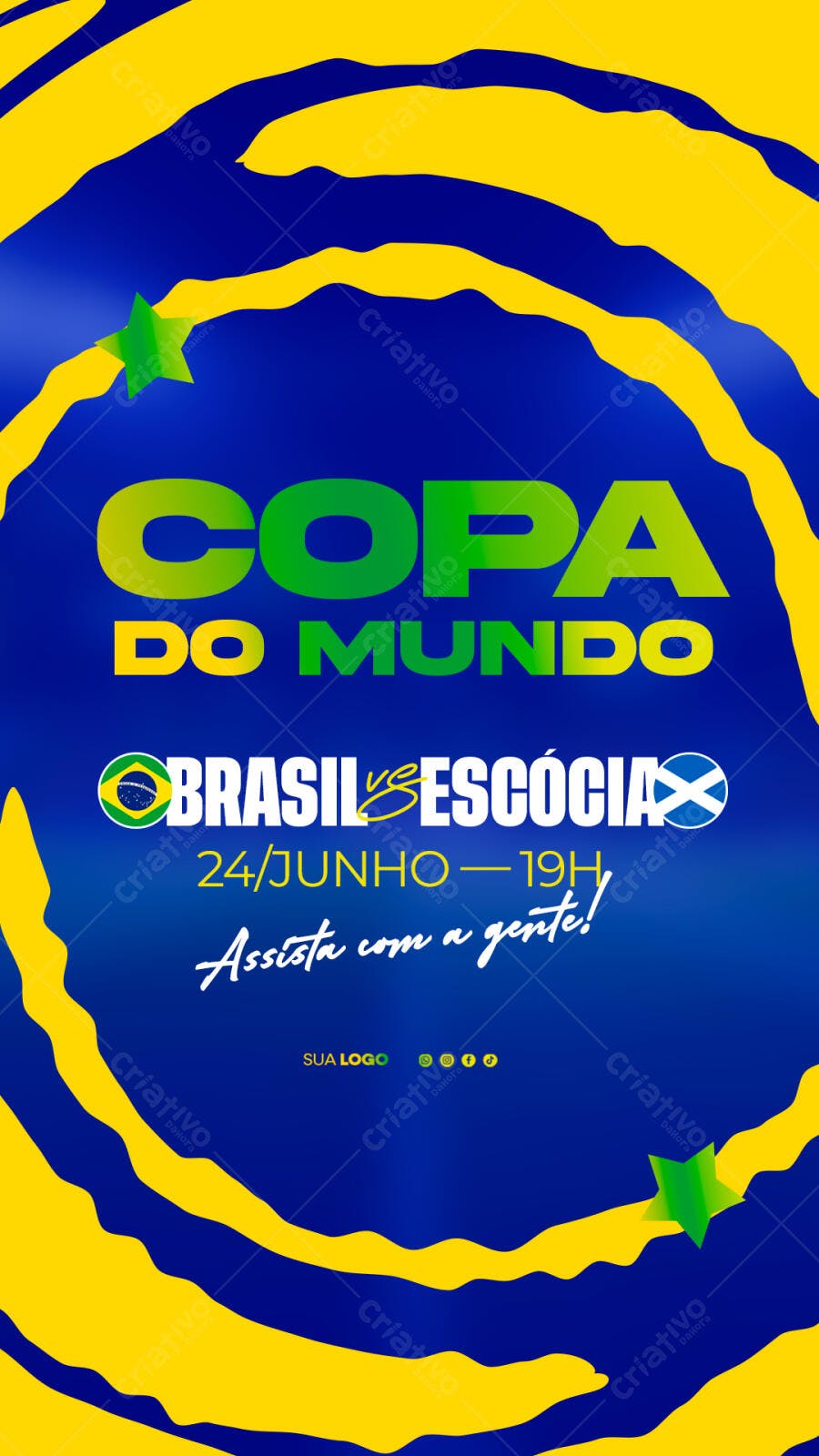 Story Copa do Mundo Brasil Escócia PSD Editável