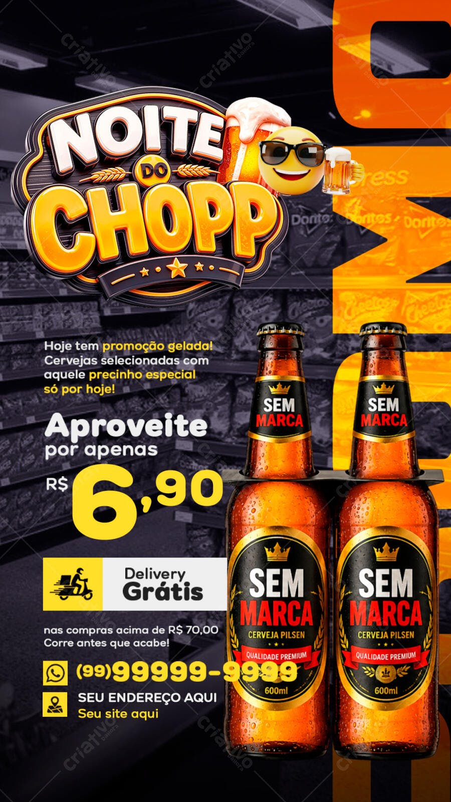 Story Instagram Noite do Chopp Cervejaria PSD Editável