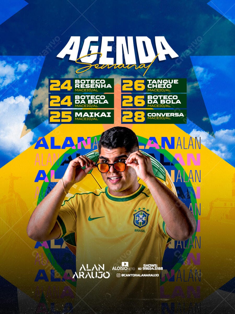 Agenda Semanal Shows Eventos PSD Editável