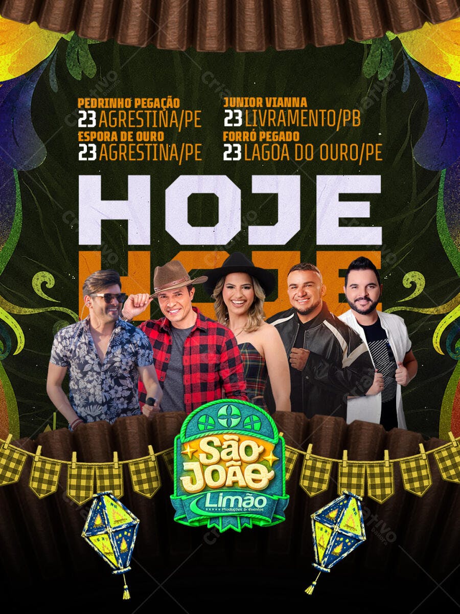 Flyer São João Festa Junina Forró PSD Editável
