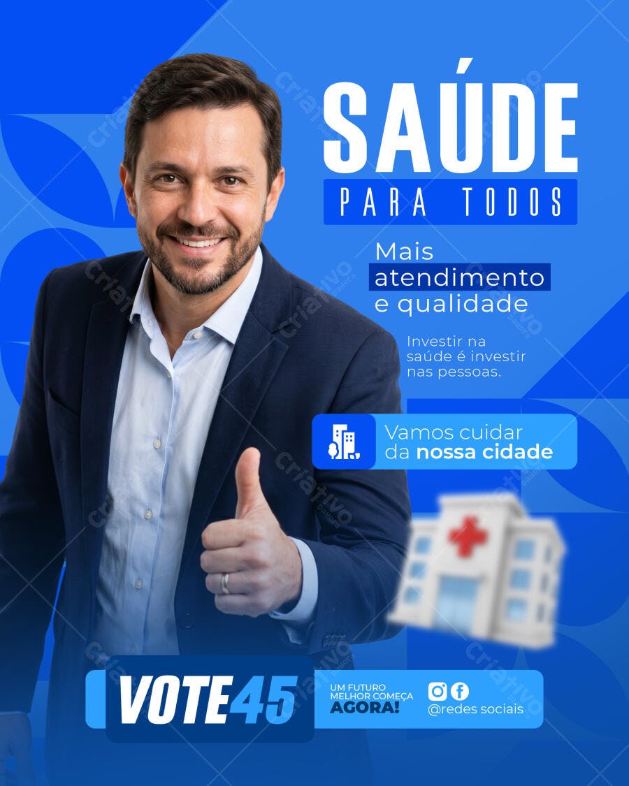 Post Campanha Política Saúde Pública PSD Editável