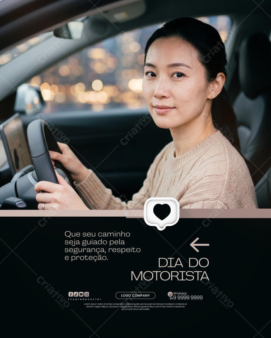 Post Dia do Motorista Segurança no Trânsito PSD Editável