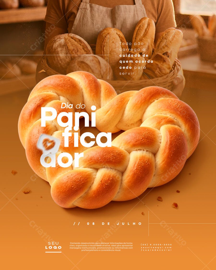 Post Dia do Panificador Padaria Julho PSD Editável