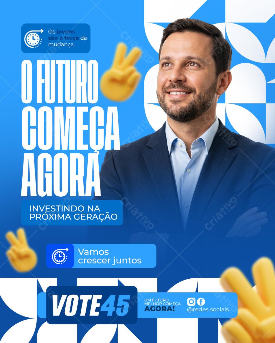 Post Instagram Campanha Política Eleições PSD Editável