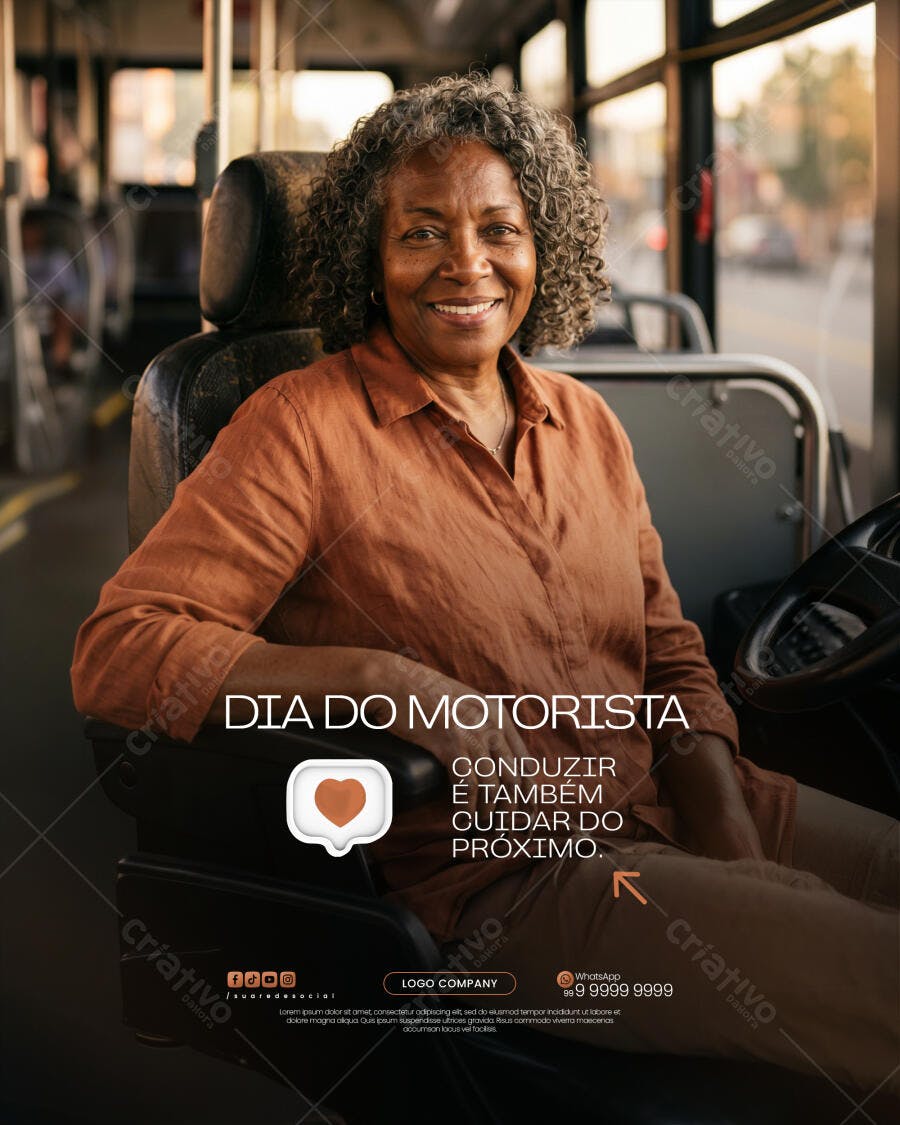 Post Instagram Dia do Motorista PSD Editável
