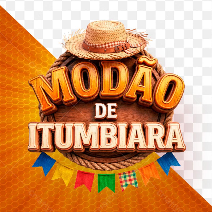 Selo 3D Modão de Itumbiara Festa Junina PNG Transparente